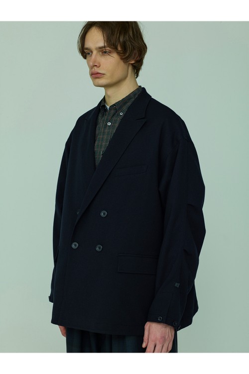 TECH DOUBLE-BREASTED JACKET FLANNEL - D.NAVY (BJ-56022W) |  セレクトショップ｜DeepInsideinc.com Store