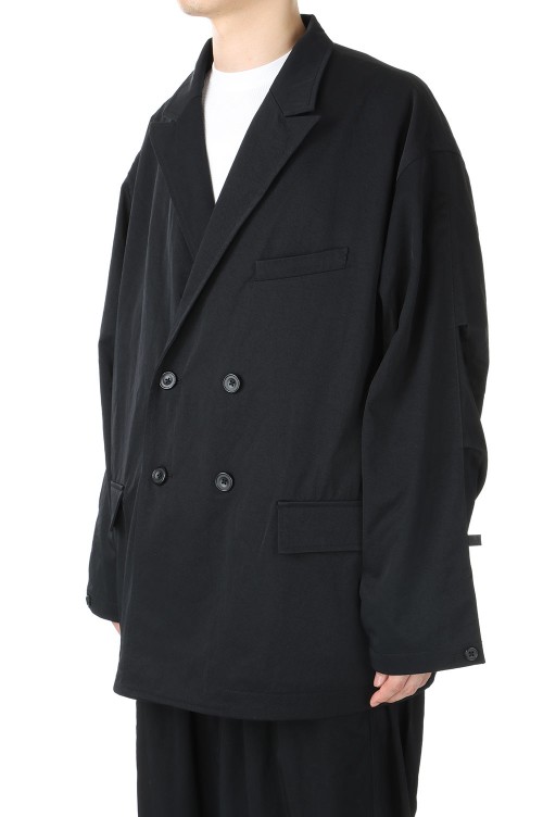 TECH DOUBLE-BREASTED JACKET TWILL - BLACK (BJ-57022W) |  セレクトショップ｜DeepInsideinc.com Store