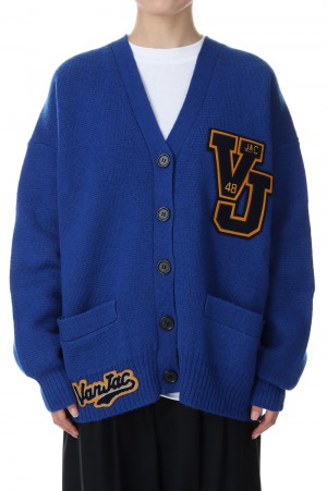 VAN Letterd Cardigan -Blue (I22AW-K8)