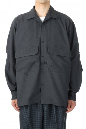TECH NEW ANGLERS OPEN FLANNEL - CHARCOAL GRAY (BE-86022W ...