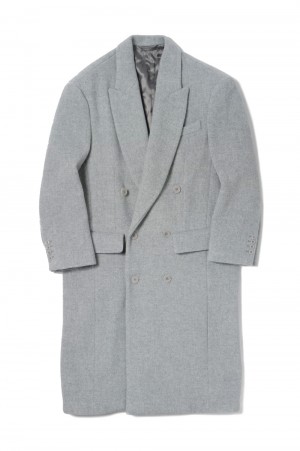 DOUBLE-BREASTED COAT(GRY/WO C41 AW22)