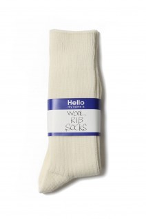 WOOL RIB SOX-WHITE(18AMSIT54)