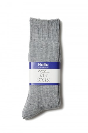 WOOL RIB SOX-GRAY(18AMSIT54)