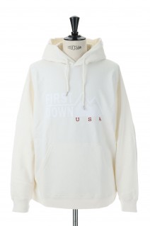 PRINT HOODED COTTON SWEAT/WHITE(F372004C)