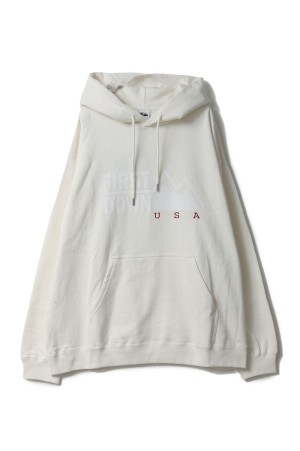 PRINT HOODED COTTON SWEAT/WHITE(F372004C)