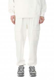 CARGO PANTS COTTON SWEAT/WHITE(F372005C)