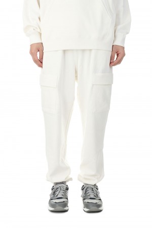 CARGO PANTS COTTON SWEAT/WHITE(F372005C)