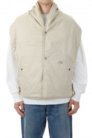 Lightweight Twill Mountain Down Cape - Light Beige (NN8256N)