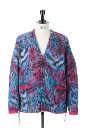 MIX ANIMAL JACQUARD BRUSHED CARDIGAN(22AW75KN94)-COLORFUL-