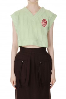 Crop Knit Vest -PALE GREEN (212B)