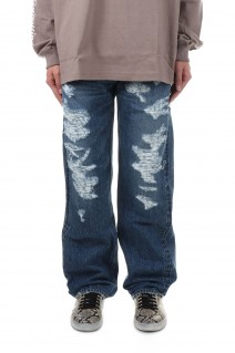 CRASHED HARD WASH STRAIGHT DENIM（HA-022306527）