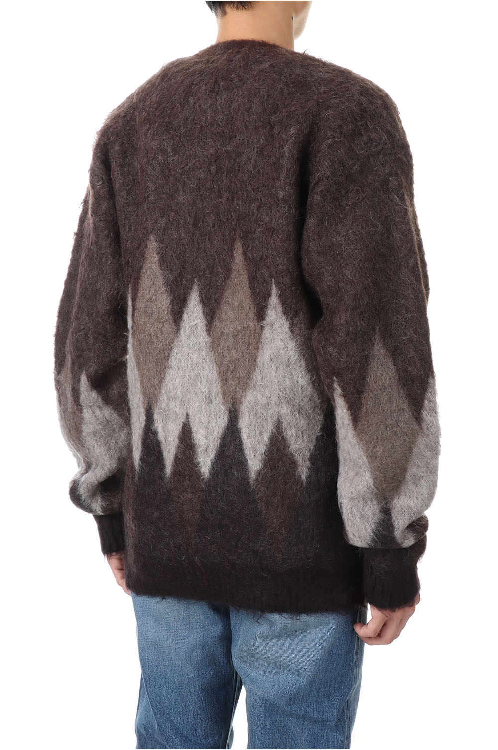 Kid Mohair Argyle Washed Knit Long / BRT (2210-6002) | セレクト