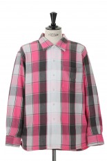 LINE NEL CHECK SHIRT  / PINK (SQ-22AW-SH-02)