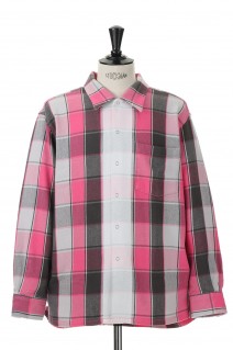 LINE NEL CHECK SHIRT  / PINK (SQ-22AW-SH-02)