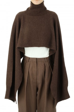 Lambwool Turtle Stole -DARK BROWN(12220541)
