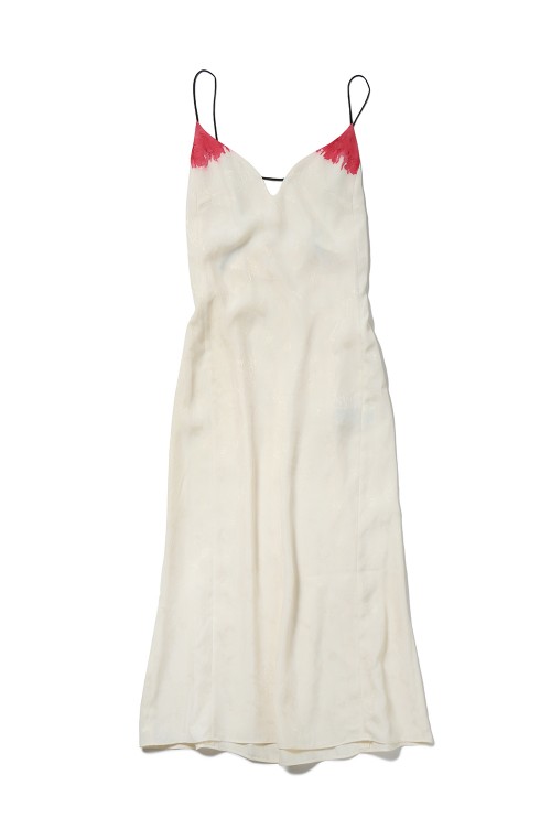 Crane Pattern Jacquard Hand-Dyed Slip Dress - Ecru (MM23PS-DR709