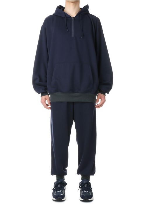 TECH SWEAT HALF ZIP HOODIE - D.NAVY (BE-51023) | セレクトショップ