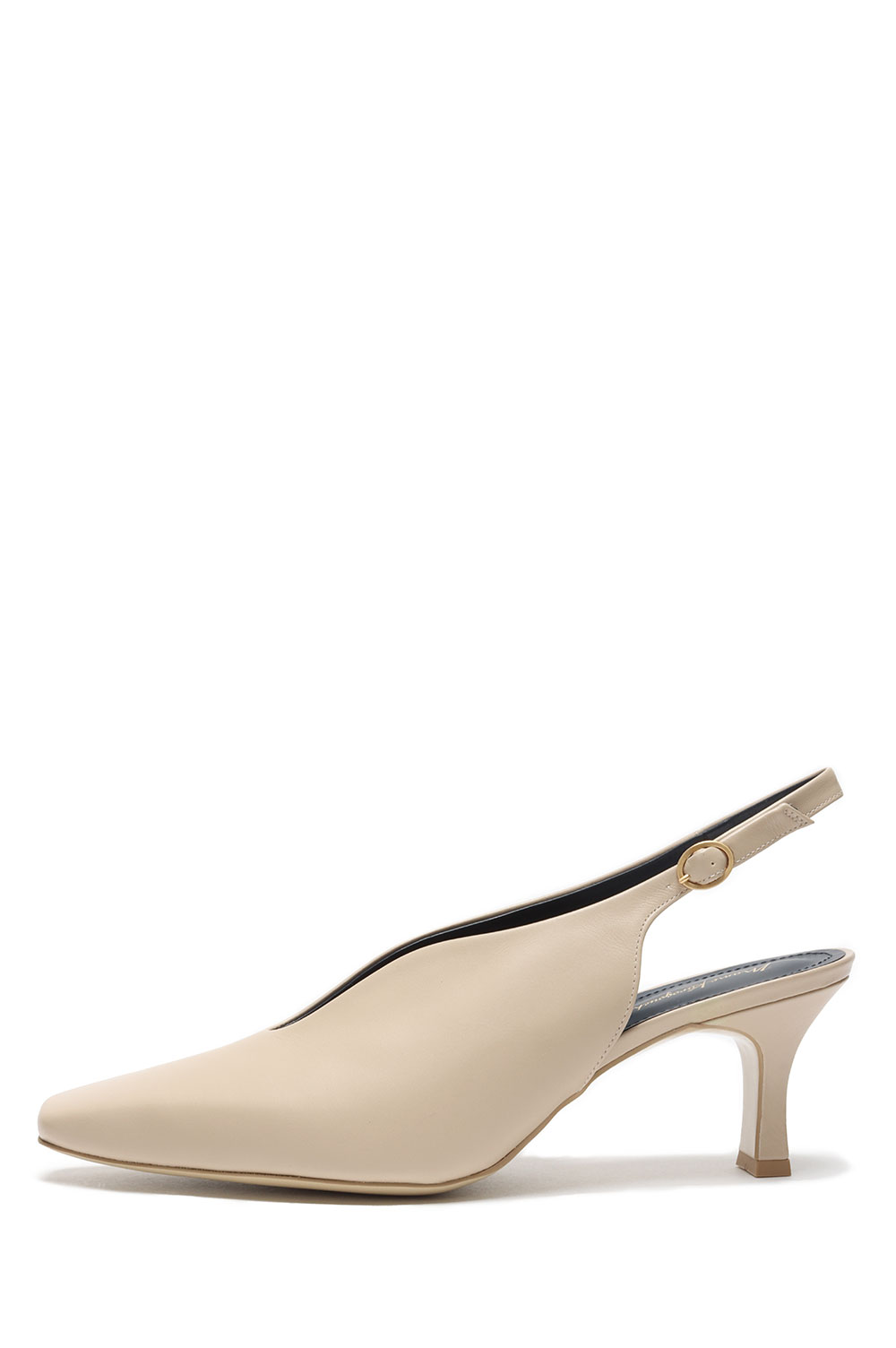 Curved Line Sling Back Heels - Beige (MM23PS-AC301) | セレクト