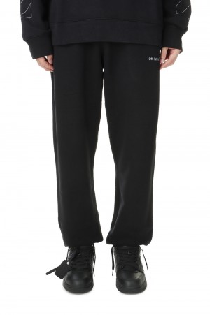 DIAG OUTLINE SLIM SWEATPANTS/BLACK(OMCE22-RTW0213)