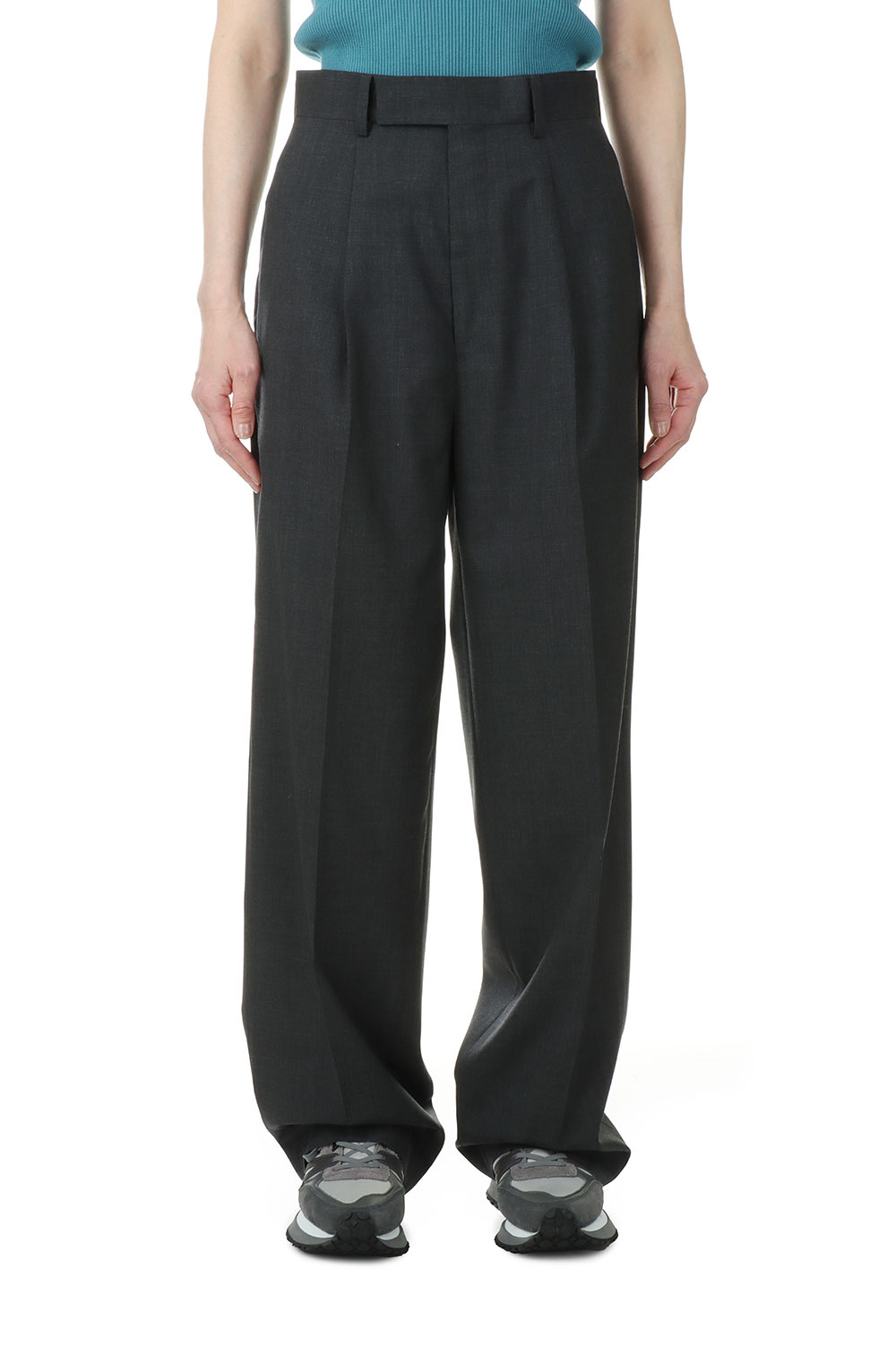 Super Fine Tropical Wool Slacks - Top Charcoal (A23SP08WT