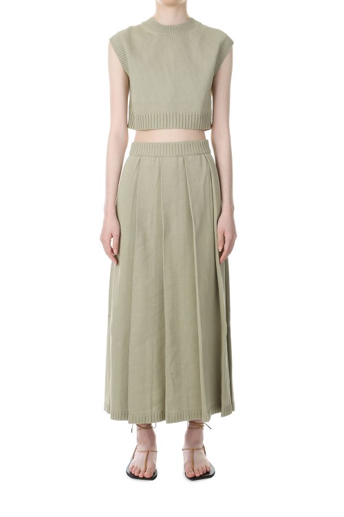 AURALEE DRY COTTON KNIT PLEATED SKIRT - ロングワンピース