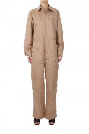 Zip Up Jumpsuits Chino - Beige (MB231-4001)