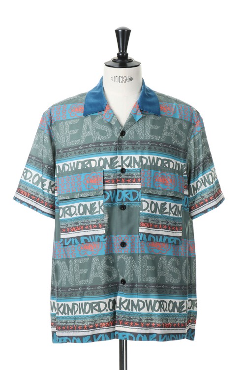 Eric Haze / Stripe Print Shirt(23-03076M )-GREEN 551- | セレクト ...