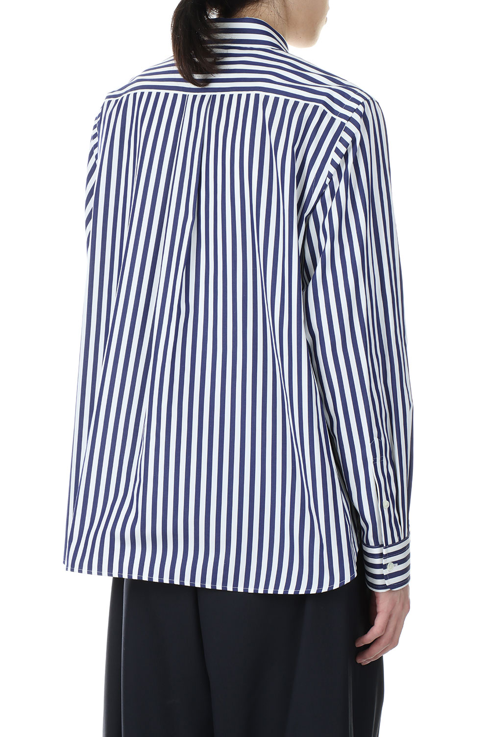 Thomas Mason / S Cotton Poplin L/S Shirt(23-03016M)-NAVY STRIPE