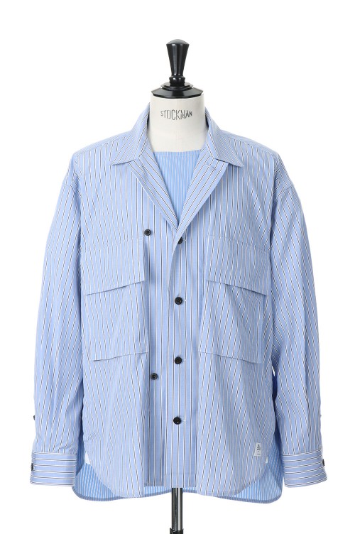 Thomas Mason / Cotton Poplin L/S Shirt(23-03038M)-L/BLUE