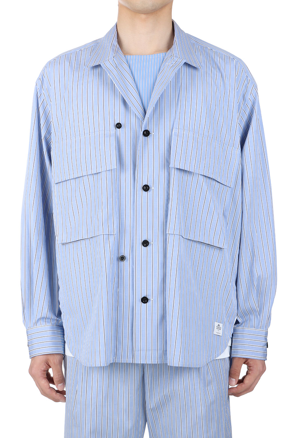 Thomas Mason / Cotton Poplin L/S Shirt(23-03038M)-L/BLUE