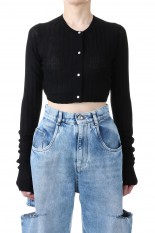C/S Shieer Rib Short Cardigan - Black (I23SS-K9)