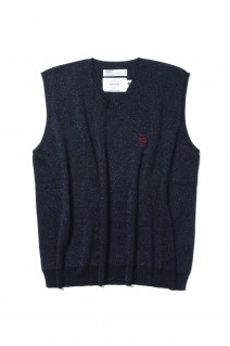 Oversized Lame Knit Vest(23SS	K-7)-Navy-