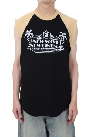 New No-sleeve Tee(23SSC-6)-Black&Yellow-