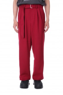 Two Tuck Belt Slacks Pants 2nd -BURGUNDY (LEP223)