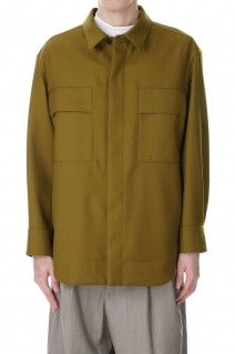 DROPPED SHOULDER SHIRT JACKET WITH CHECK POCKET IN WOOL SERGE(S23T06-NKF)