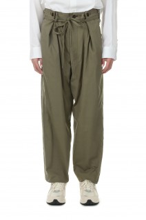 Selvage Twill Button Tuck Easy Pants / Sage(BHS23S004)