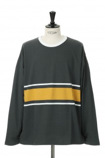 BAGGY TEE L/S COTTON BORDER JERSEY -GREEN(F471001)