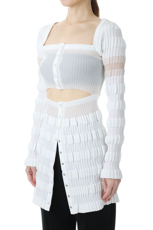 STRIPE KNIT CARDIGAN -White (FTC232-0704) | セレクトショップ