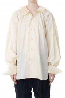 PLEATS  COLLAR SHIRT -Cream (23SS-11-H)