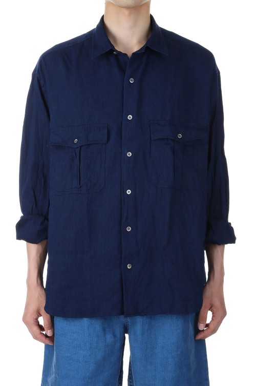 ROLL UP VINTAGE GAUZE SHIRTS / INDIGO (PC-016-2210) | セレクト