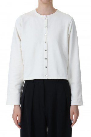 French terry cardigan -WHITE (PS23-CS02)