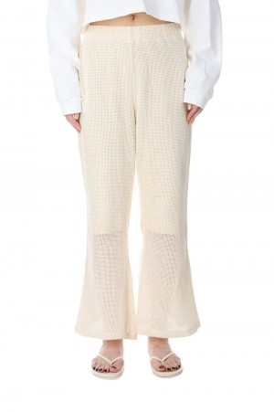Basket mesh flared pants -IVORY (PS23-CS16)