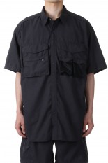 Polyester Linen Field H/S Shirt - Black (NT3320N)