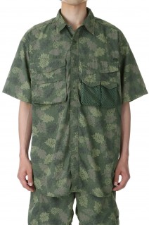 Polyester Linen Field H/S Shirt - Dark Olive (NT3322N)