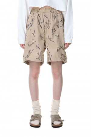 Polyester Linen Field Shorts -BEIGE(NT4305N)