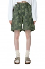 Polyester Linen Field Shorts -DARK OLIVE(NT4305N)