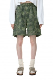 Polyester Linen Field Shorts -DARK OLIVE(NT4305N)