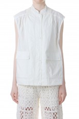 Flappocket Cotton Vest -WHITE (12310105)