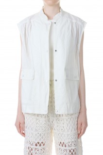 Flappocket Cotton Vest -WHITE (12310105)