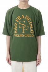 Suvin Cotton Reversible Short Sleeve Tee - GREEN x YELLOW (CSLM-129)